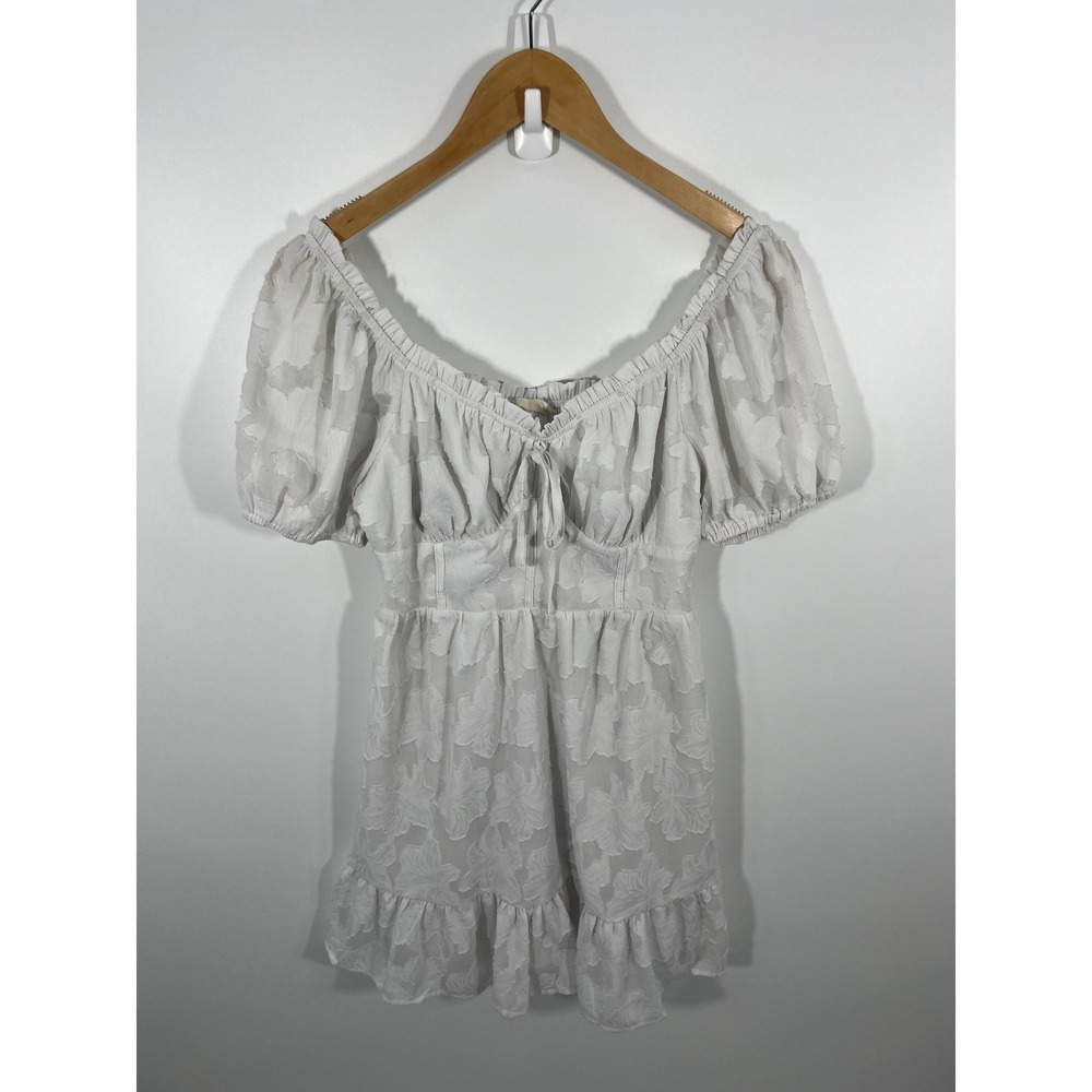 Altar'd State Babydoll Womens Mini Dress S White Milkmaid Cottage‎ Coastal